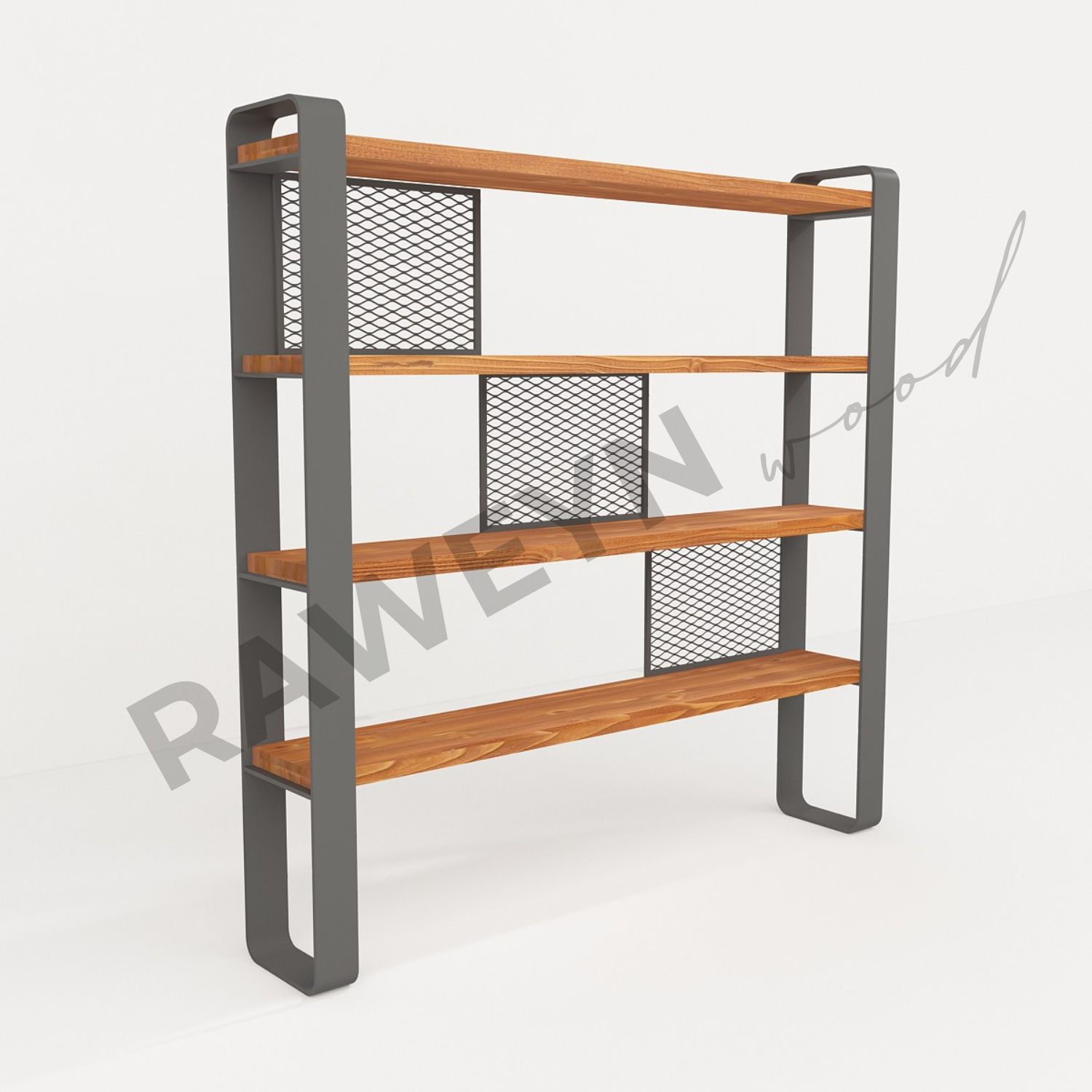 Helen%20Solid%20Wood%20Bookcase%20Anthracite%20Leg