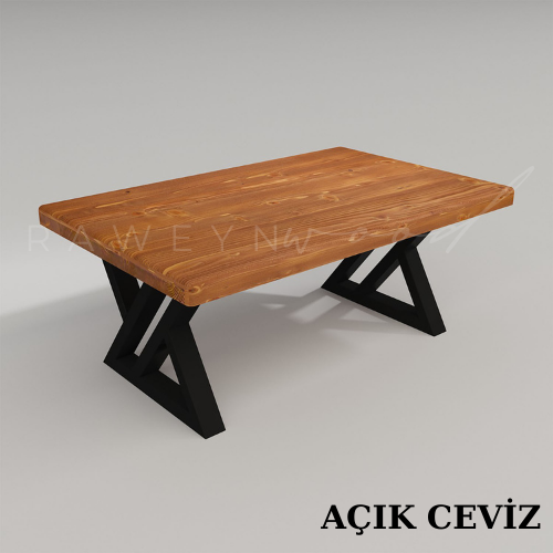 Fiva%20Büro-Couchtisch%20mit%20gerader%20Kante%20aus%20Naturholz