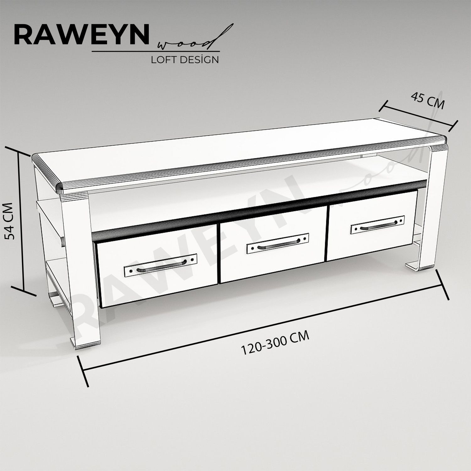 Farm%20Natural%20Wood%203%20Drawer%20TV%20Unit-White%20Legs