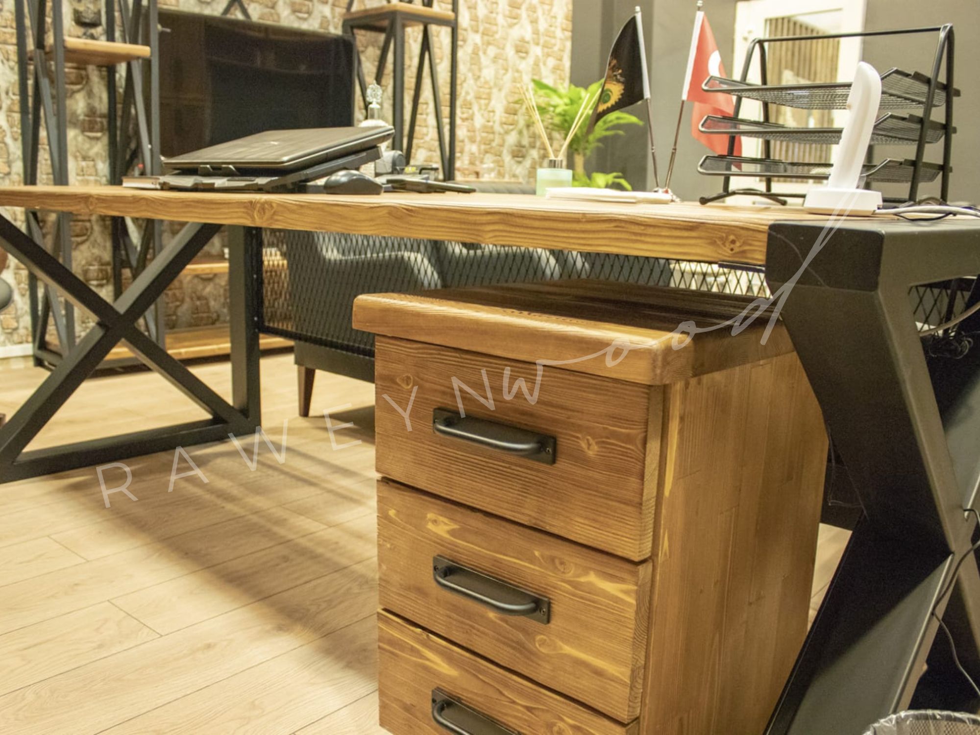 Leva%20Natural%20Wood%20Six%20Piece%20Office%20Set